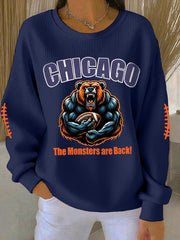 Women's The Monsters Are Back! Football Fans Lovers Gameday Casual Sweatshirt