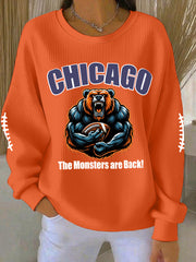 Women's The Monsters Are Back! Football Fans Lovers Gameday Casual Sweatshirt