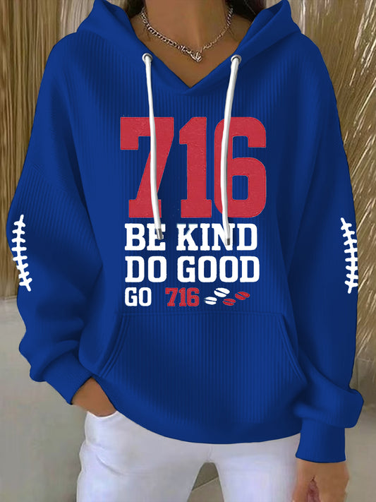Women's Be Good Do Good God Bless Go Buffalo Football Fans Lovers Gameday Casual Hoodie
