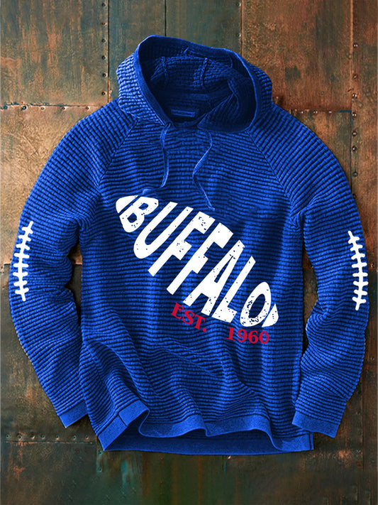 Men's Go Buffalo Football Fans Lovers Gameday Casual French Terry Hoodie