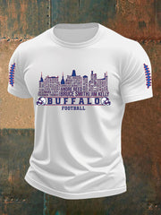 Men's Go Buffalo Football Fans Lovers Gameday Casual Short Sleeve T-shirt