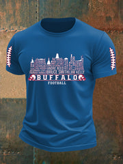 Men's Go Buffalo Football Fans Lovers Gameday Casual Short Sleeve T-shirt