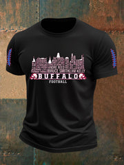 Men's Go Buffalo Football Fans Lovers Gameday Casual Short Sleeve T-shirt