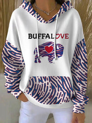 Women's Buffalo Football Lover Printed Hoodie