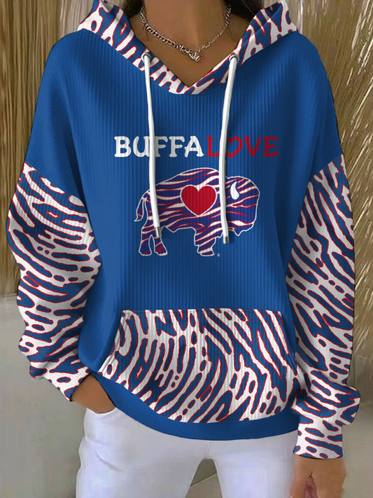 Women's Buffalo Football Lover Printed Hoodie