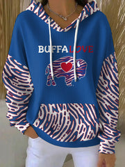 Women's Buffalo Football Lover Printed Hoodie