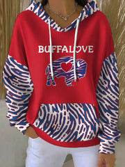 Women's Buffalo Football Lover Printed Hoodie