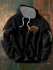 Men's Buffalo Football Lover Printed Hoodie