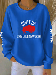 Women's Go Buffalo Football Fans Lovers Gameday Casual Sweatshirt