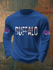 Men's Football Fans Lovers Gameday Casual Long-Sleeve T-shirt