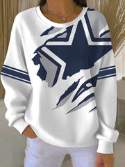 Women's Football Print Casual Sweatshirt