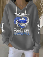 Women's Football Print Casual Hoodie