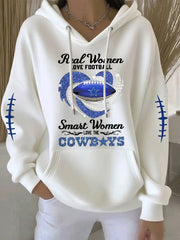 Women's Football Print Casual Hoodie