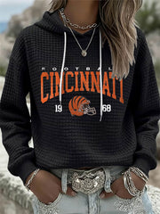 Women's American Football Waffle Hoodie