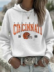 Women's American Football Waffle Hoodie