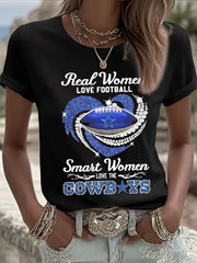 Women's Football Print Casual T-shirt