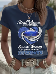 Women's Football Print Casual T-shirt