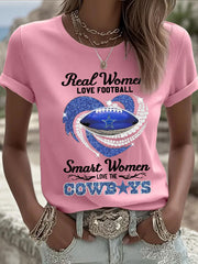 Women's Football Print Casual T-shirt