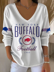 Women's Buffalo Football Lover Printed Tops