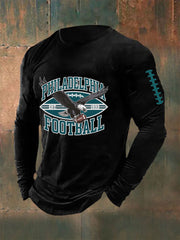Men's Football Fans Lovers Gameday Casual Long Sleeve T-shirt