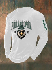 Men's Football Fans Lovers Gameday Casual Long Sleeve T-shirt