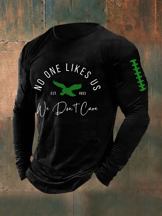 Men's Football Fans Lovers Gameday Casual Long Sleeve T-shirt