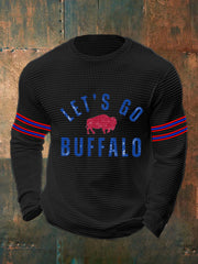 Men's Football Fans Lovers Gameday Casual Waffle Top