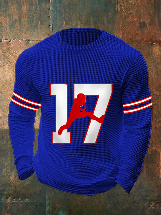 Men's Football Fans Lovers Gameday Casual Waffle Top