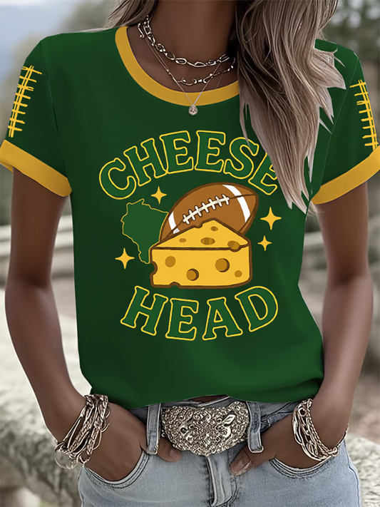 Women's Football Print short-sleeved T-shirt