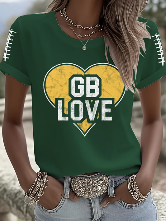 Women's Football Print short-sleeved T-shirt