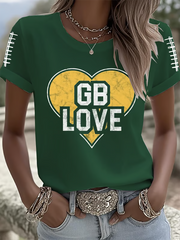 Women's Football Print short-sleeved T-shirt