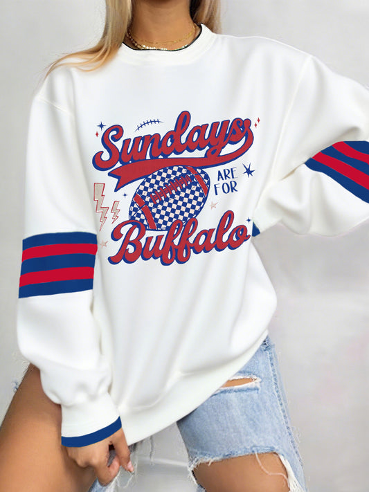 Women's Sundays Are For Bufallo Football Fans Lovers Gameday Casual Sweatshirt