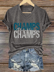 Women's Football Fans Lovers Gameday Casual short-sleeved T-shirt