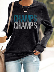 Women's Football Fans Lovers Gameday Casual fitted sweatshirt