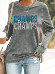 Women's Football Fans Lovers Gameday Casual fitted sweatshirt