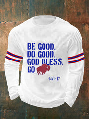 Men's Be Good Do Good God Bless Go Bills Football Fans Lovers Gameday Casual Waffle Top