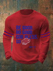 Men's Be Good Do Good God Bless Go Bills Football Fans Lovers Gameday Casual Waffle Top