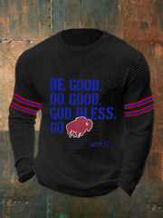 Men's Be Good Do Good God Bless Go Bills Football Fans Lovers Gameday Casual Waffle Top