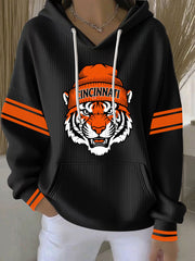 Women's Football Print Casual Hoodie