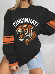 Women's Football Print Casual Sweatshirt