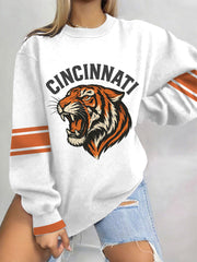 Women's Football Print Casual Sweatshirt