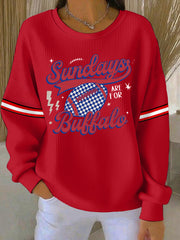 Women's Sundays Are For Buffalo Football Fans Lovers Gameday Casual Sweatshirt
