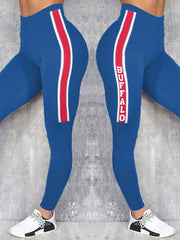 Women's Buffalo Football Lover Printed Yoga Leggings