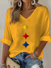 Women's American football V-neck top