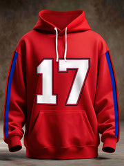 Men's Football Fans Lovers Gameday Casual Pocket Hoodie