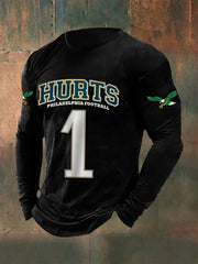 Men's Philadelphia Football Fans Lovers Gameday Casual V-Neck Long-Sleeve T-Shirt