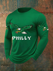 Men's Philly Football Fans Lovers Gameday Casual Long-Sleeve T-Shirt