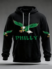 Men's Philly Football Fans Lovers Gameday Casual Hoodie
