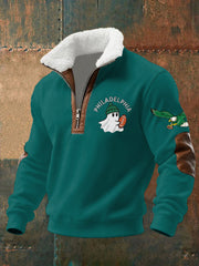 Men's Football Fans Lovers Gameday Casual Fur Collar Zipper Pullover