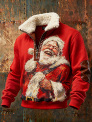 Men's Christmas Santa Baggy Zip-up Hoodie